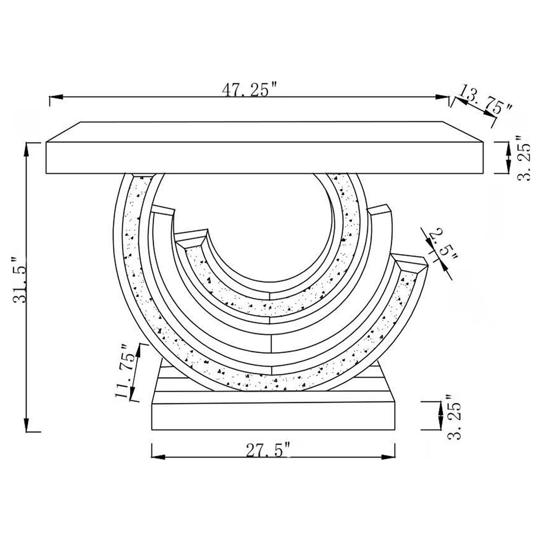 Coaster Furniture 953422 Imogen Sculptural Mirrored Entryway Console Table Silver