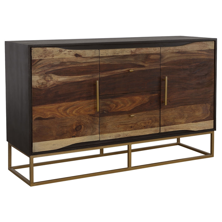 Zara - 2-Door Wood Accent Storage Cabinet - Black Walnut