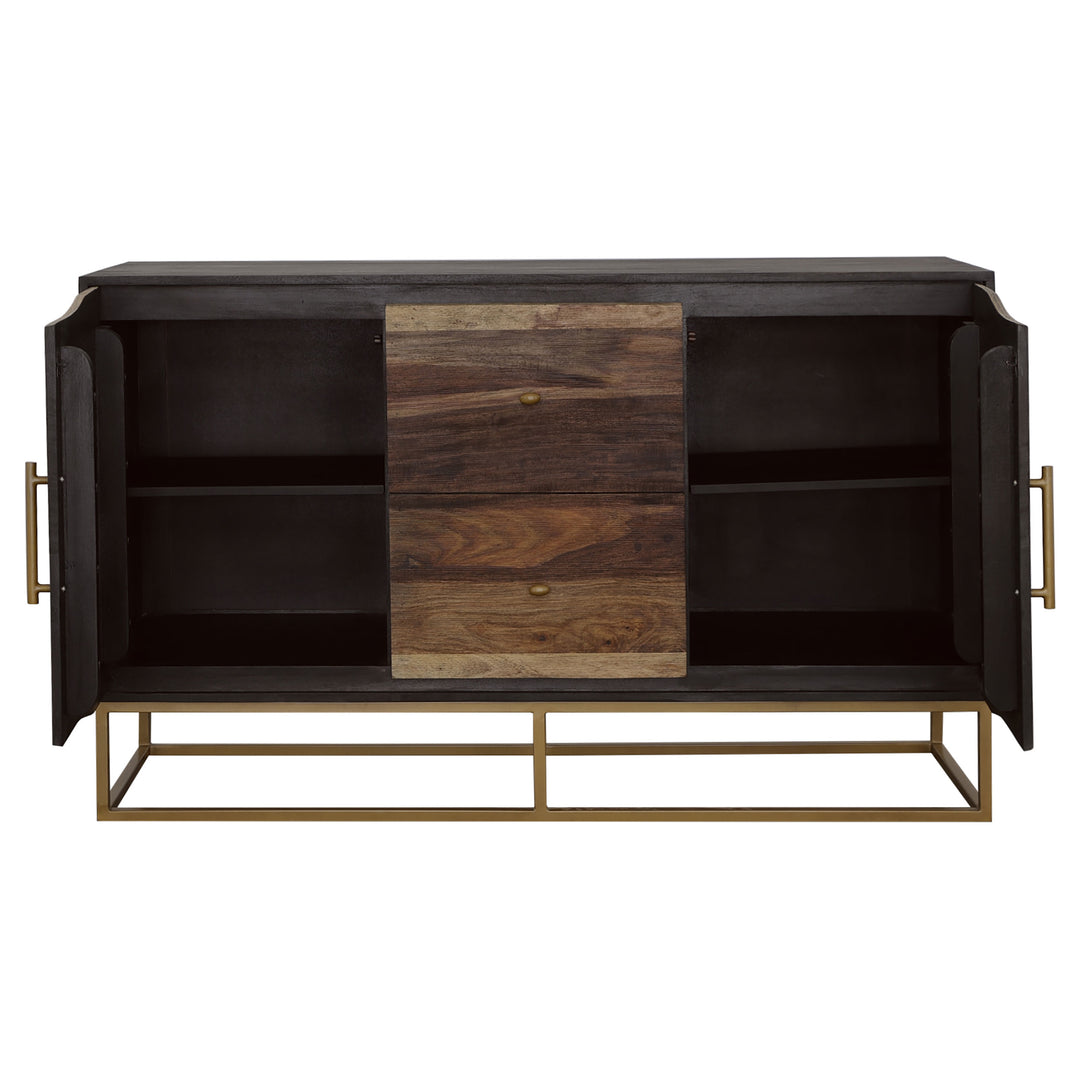 Zara - 2-Door Wood Accent Storage Cabinet - Black Walnut