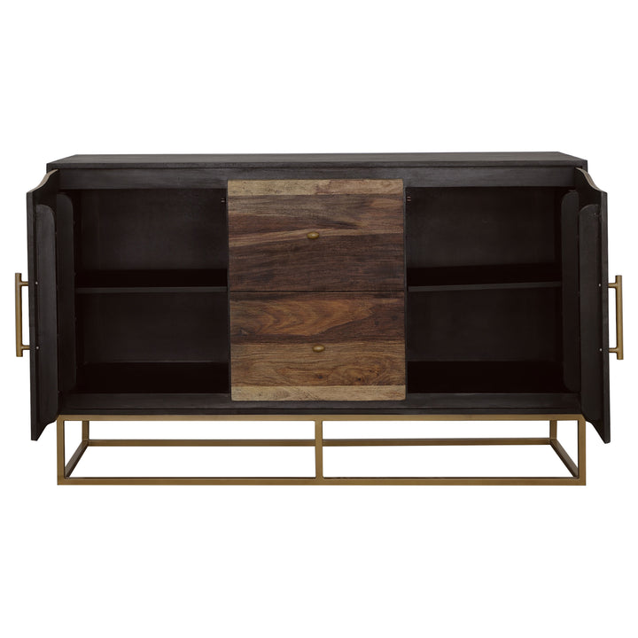 Zara - 2-Door Wood Accent Storage Cabinet - Black Walnut