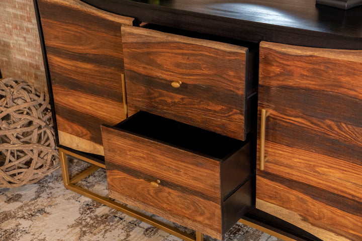 Zara - 2-Door Wood Accent Storage Cabinet - Black Walnut