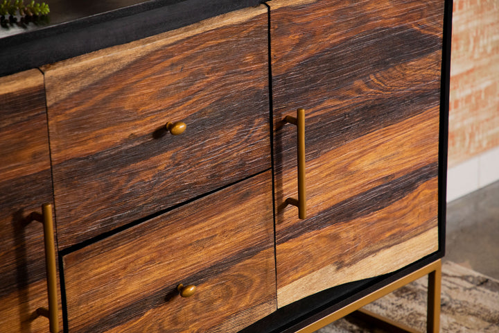Zara - 2-Door Wood Accent Storage Cabinet - Black Walnut