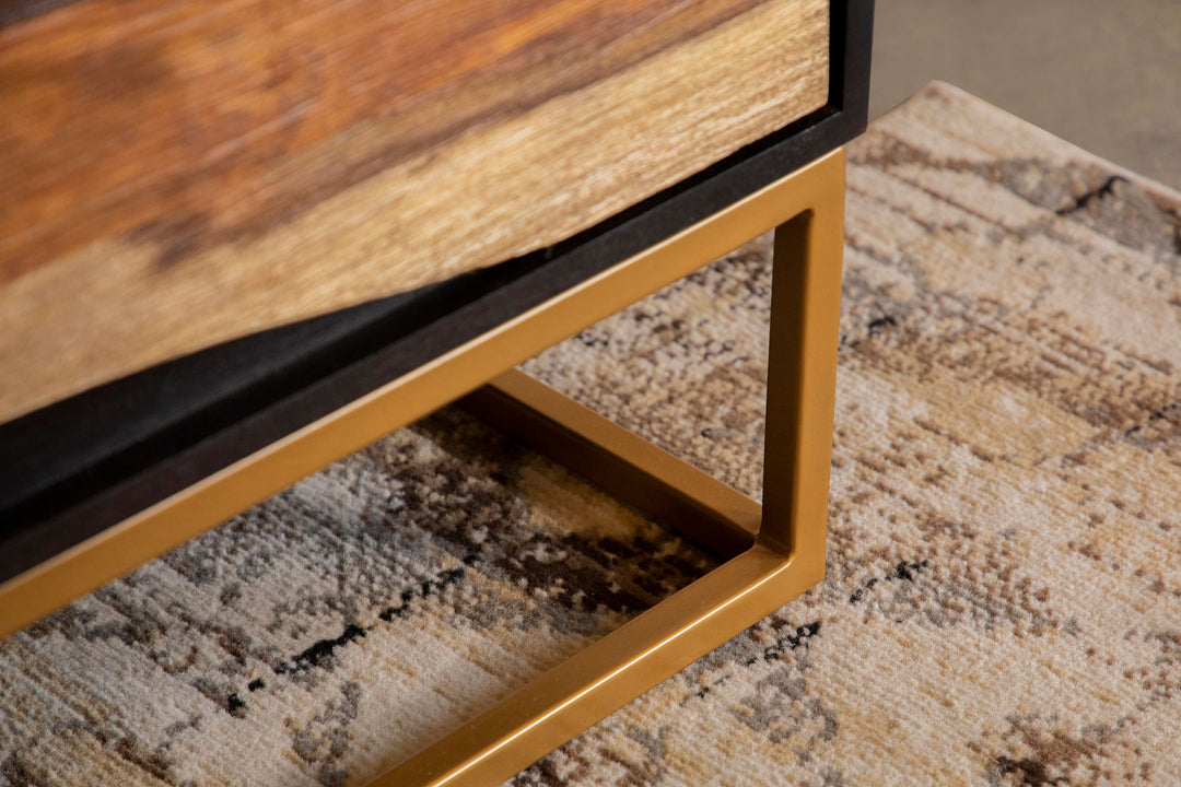Zara - 2-Door Wood Accent Storage Cabinet - Black Walnut