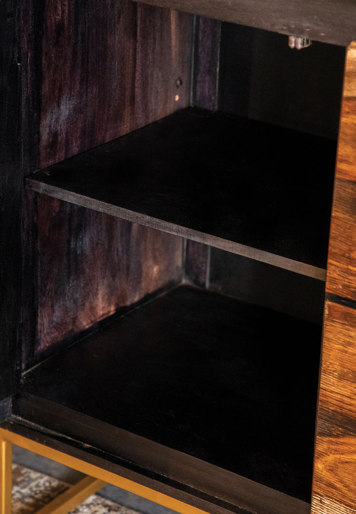 Zara - 2-Door Wood Accent Storage Cabinet - Black Walnut