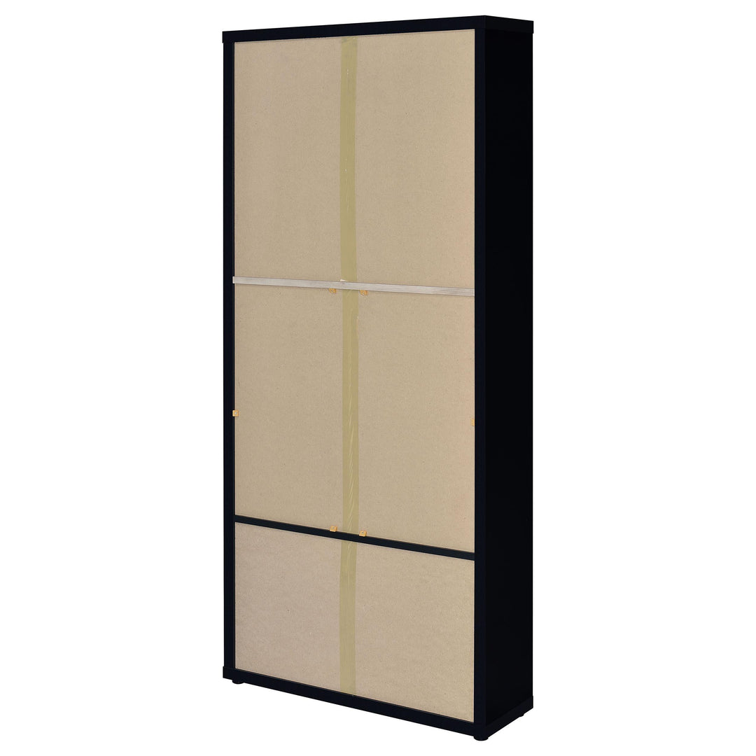 Coaster Furniture 953478 Hawthorne 4-shelf Glass Door Cabinet with Drawers Black

