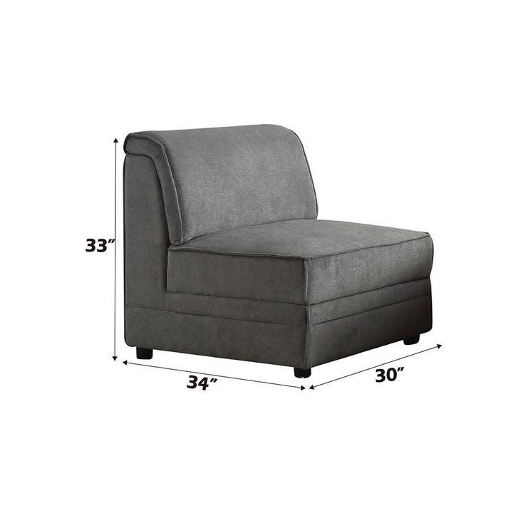 Bois - Modular Armless Chair - Gray Velvet