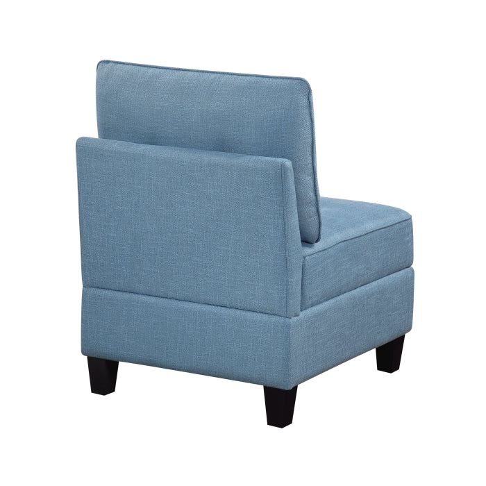 Garren 86" Blue Sofa with Reversible Back Cushions and Storage