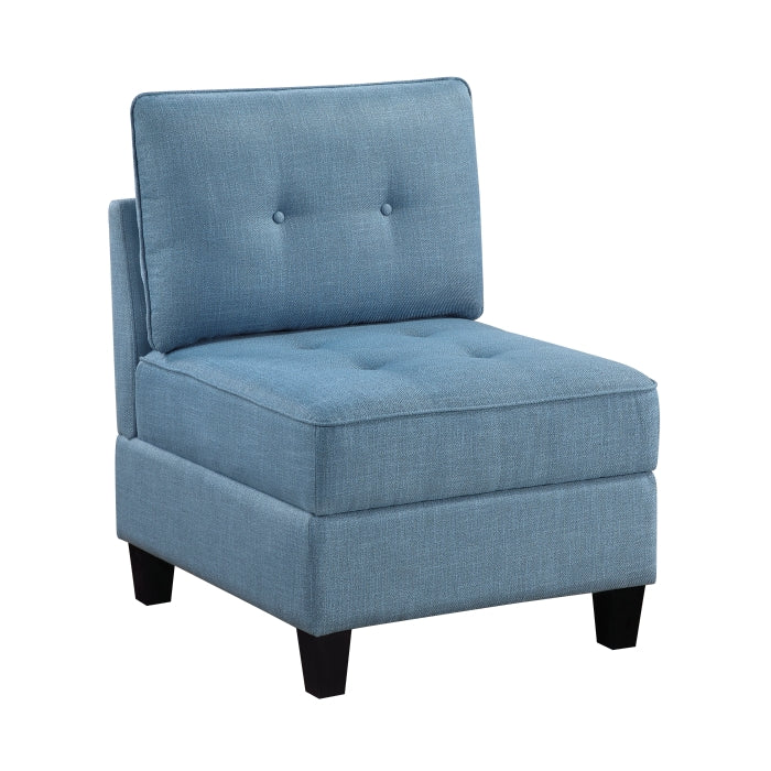Garren 86" Blue Sofa with Reversible Back Cushions and Storage