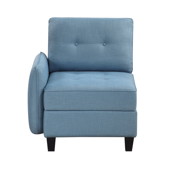 Garren 86" Blue Sofa with Reversible Back Cushions and Storage