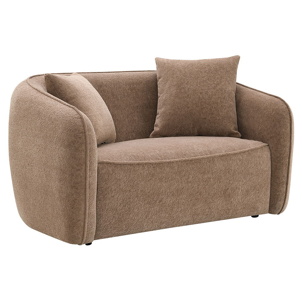 Keith - Loveseat With 2 Pillows - Brown Chenille