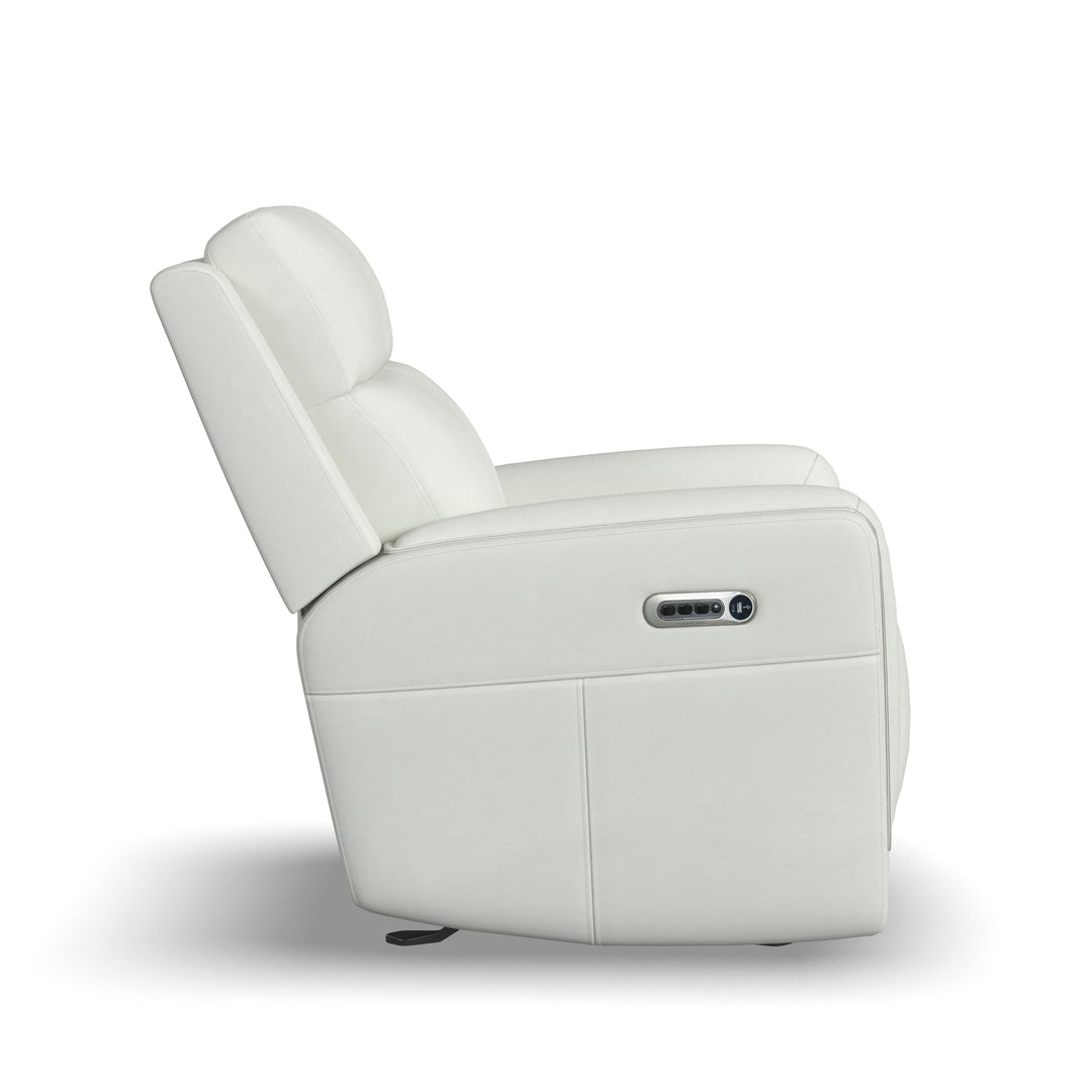 Flexsteel 1158-54GL-32611 Alister  Power Gliding Recliner With Power Headrest And Lumbar  Porcelain
