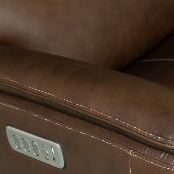 Flexsteel 1041-53P5-94671 Henry  Power Swivel Gliding Recliner With Power Headrest, Lumbar, Heat & Massage  Burnt Umber