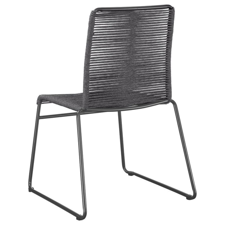 Jerome - Woven Rope Stackable Side Chair  - Charcoal