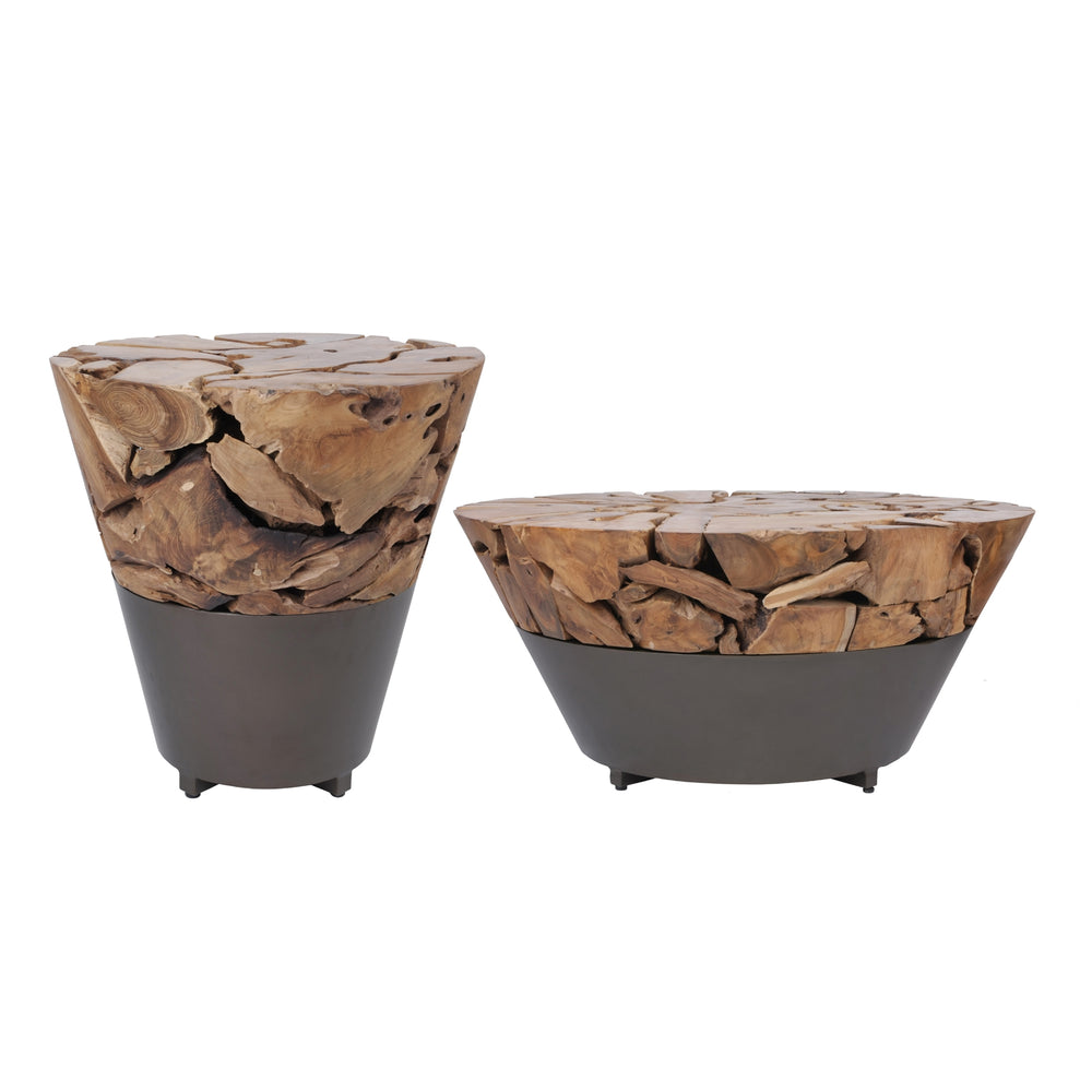 Bruno Reclaimed Teak Side/End Table - Natural