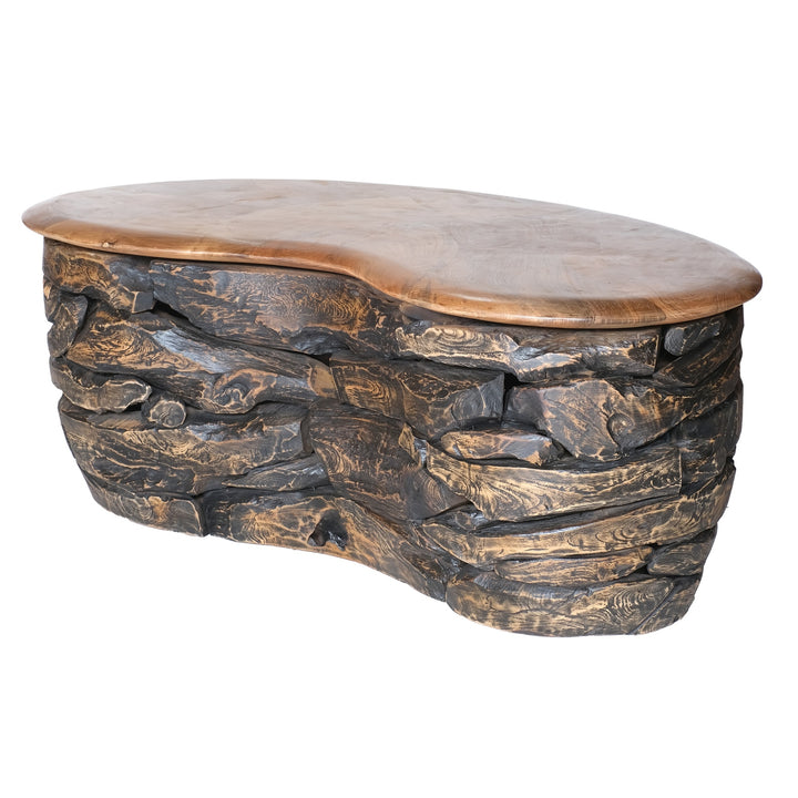 Viggo Reclaimed Teak Coffee Table - Natural/Ebonized Teak