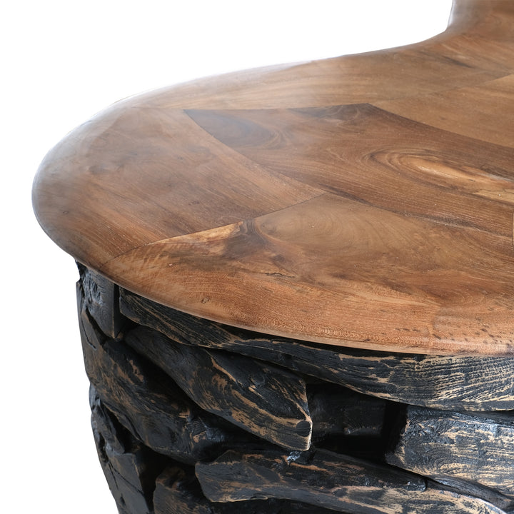 Viggo Reclaimed Teak Coffee Table - Natural/Ebonized Teak - view 9