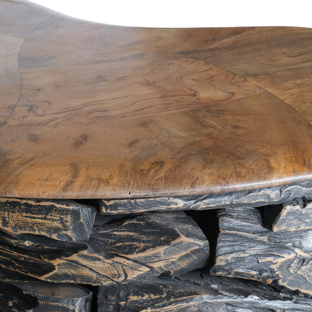 Viggo Reclaimed Teak Coffee Table - Natural/Ebonized Teak - view 10