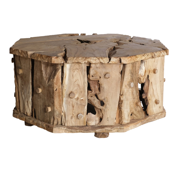 Kael Reclaimed Teak Coffee Table - Natural Teak - view 4