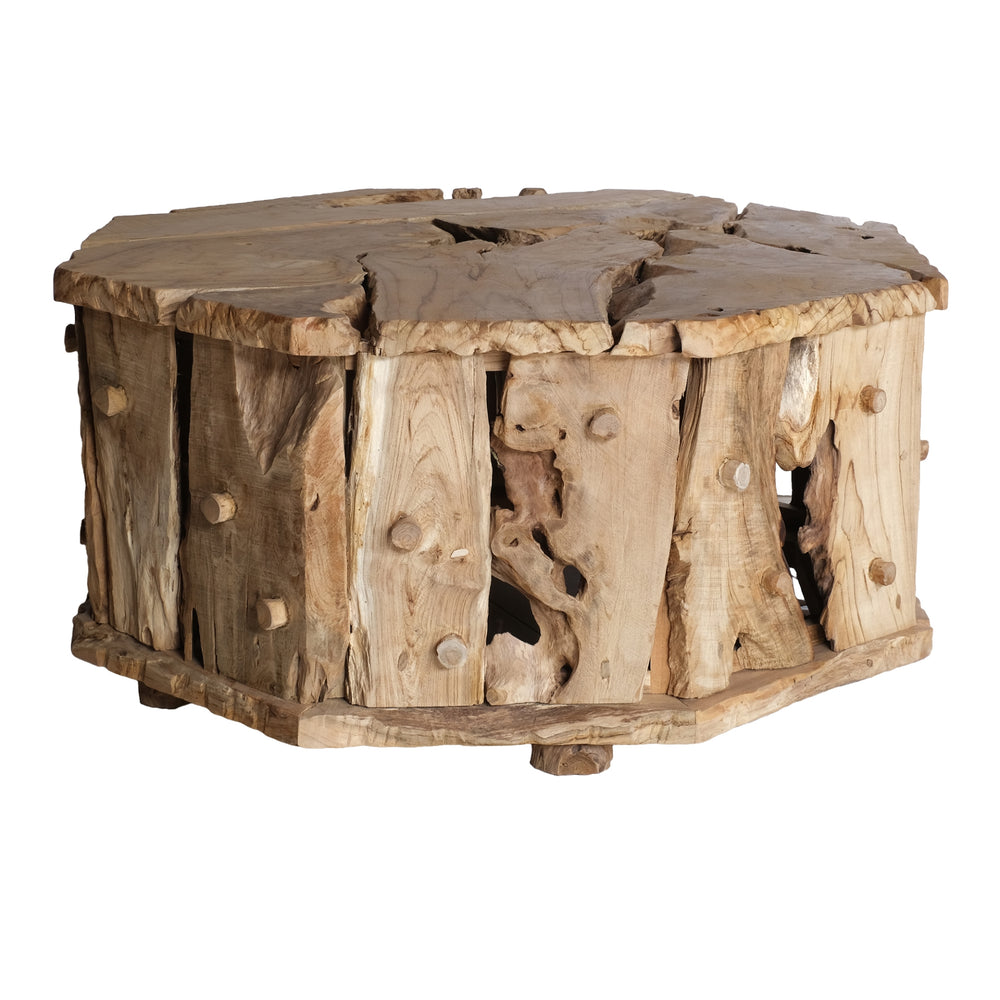 Kael Reclaimed Teak Coffee Table - Natural Teak - view 4