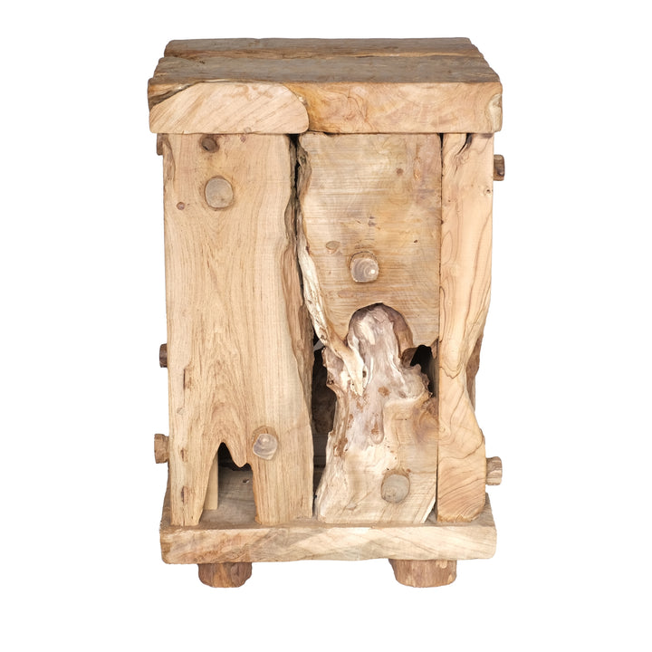 Kael Reclaimed Teak Square Side/End Table - Natural Teak - view 6