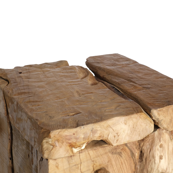 Kael Reclaimed Teak Square Side/End Table - Natural Teak - view 8