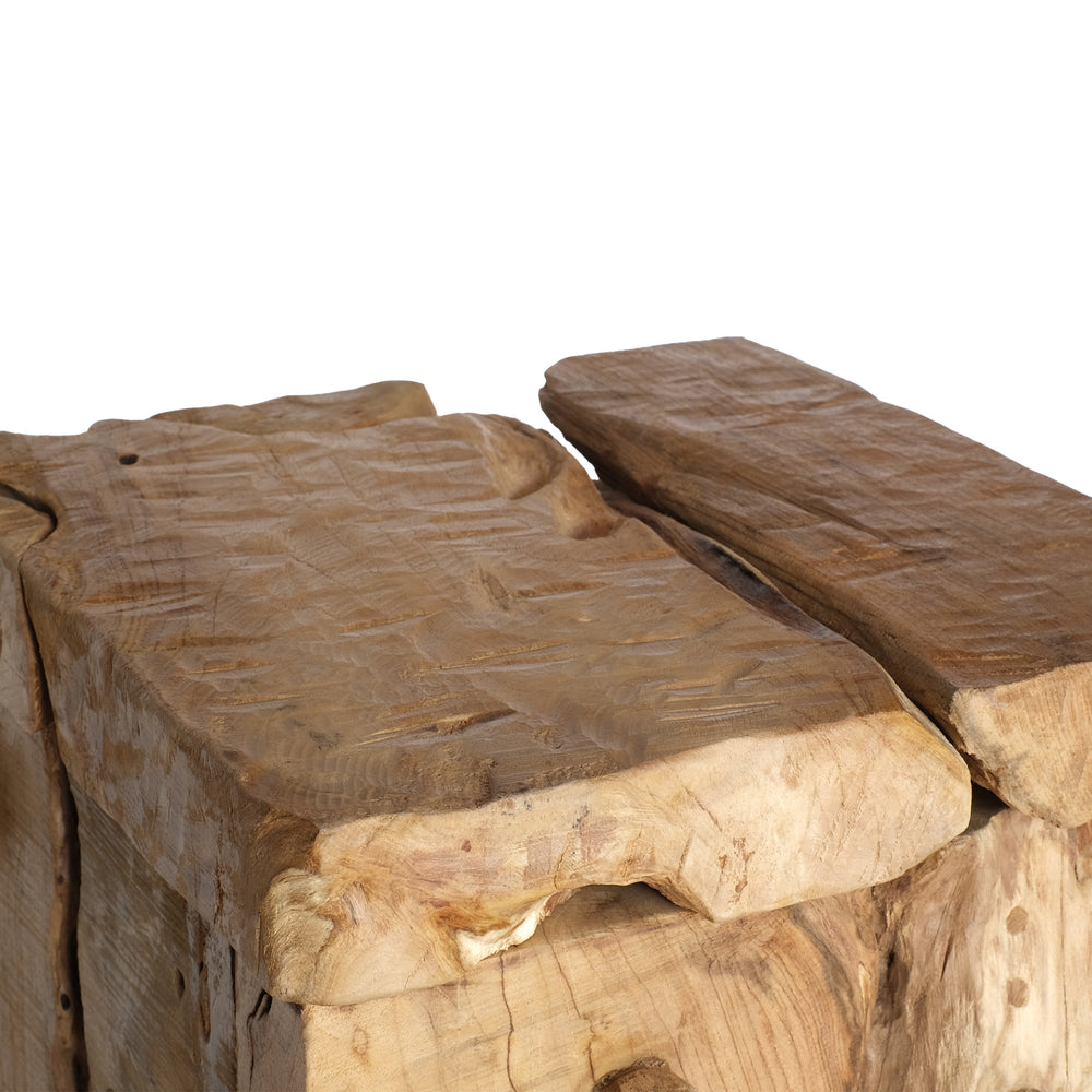 Kael Reclaimed Teak Square Side/End Table - Natural Teak - view 8
