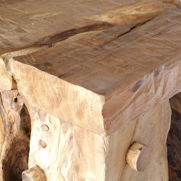 Kael Reclaimed Teak Square Side/End Table - Natural Teak - view 9