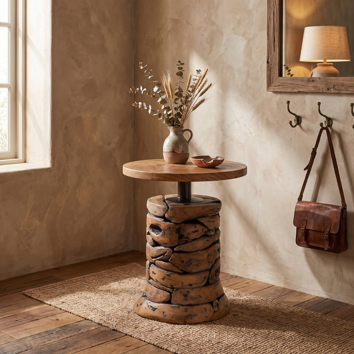 Noma Reclaimed Teak Side/End Table - Natural - view 5