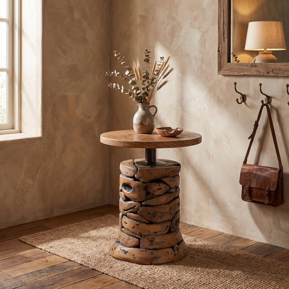 Noma Reclaimed Teak Side/End Table - Natural - view 5