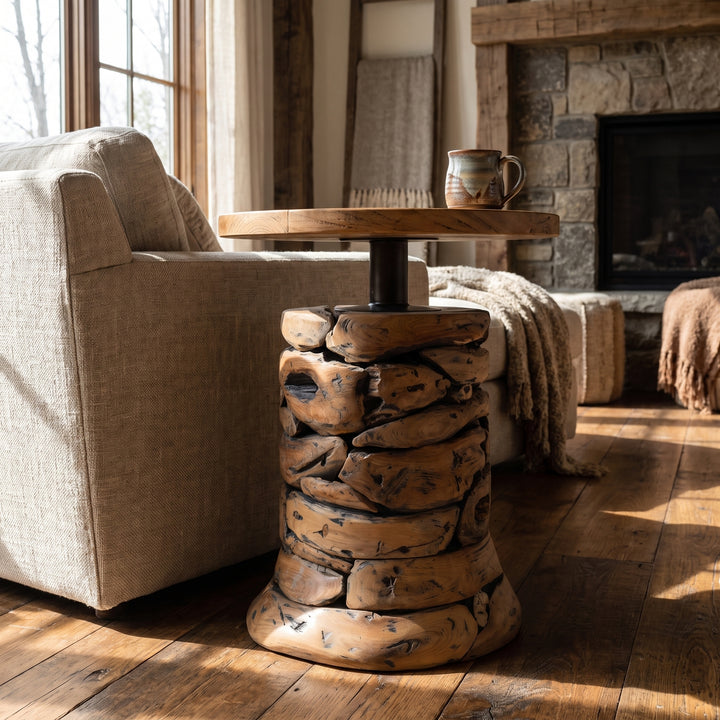 Noma Reclaimed Teak Side/End Table - Natural - view 4