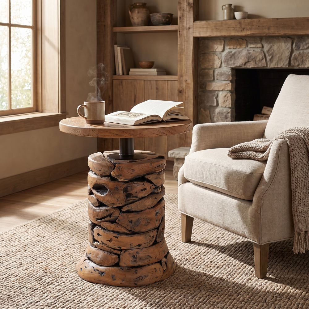 Noma Reclaimed Teak Side/End Table - Natural - view 3