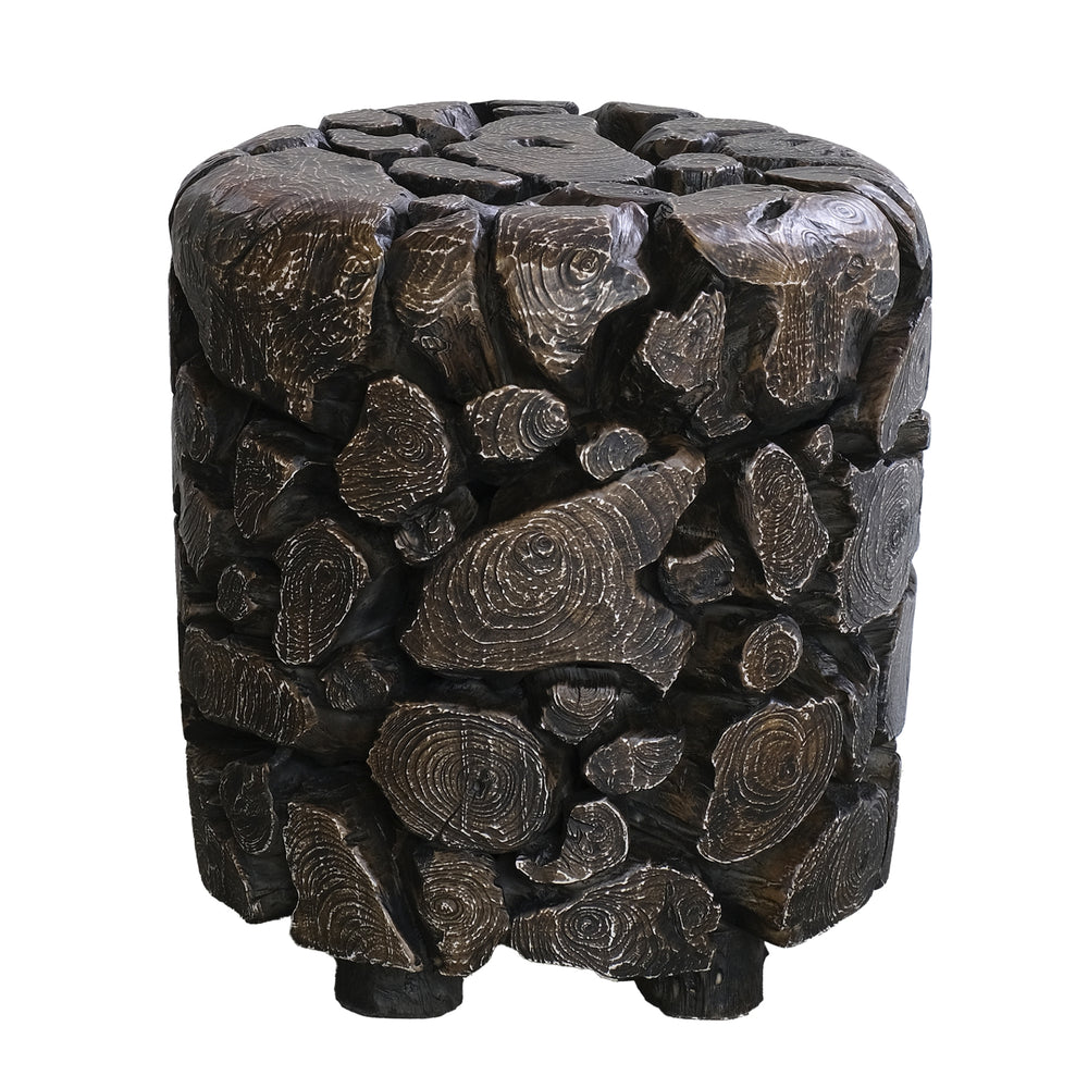 Zoren Reclaimed Teak Side/End Table - Charred Teak - view 4