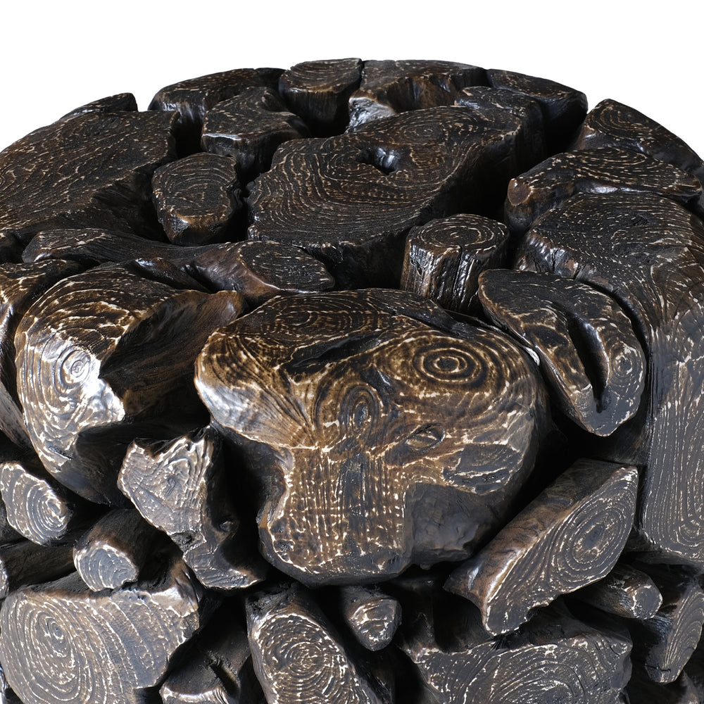 Zoren Reclaimed Teak Side/End Table - Charred Teak - view 6