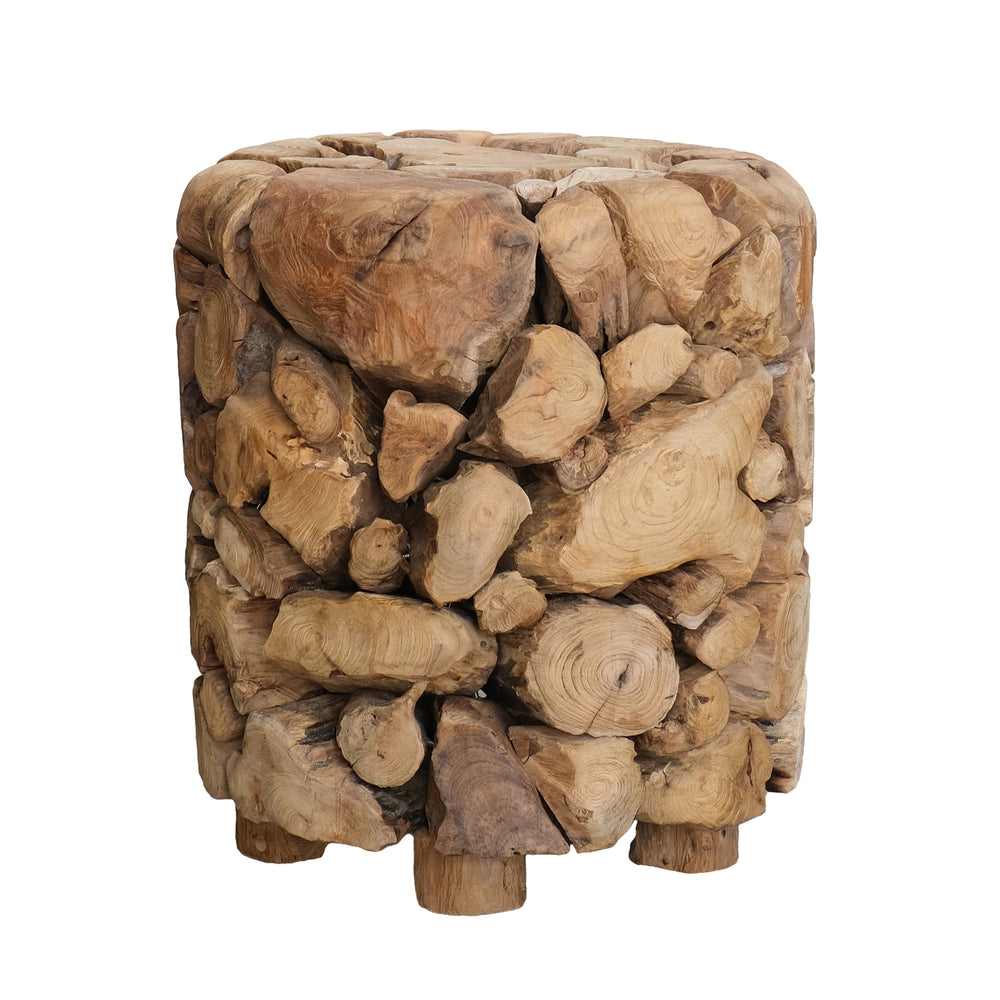 Zoren Reclaimed Teak Side/End Table - Natural Teak