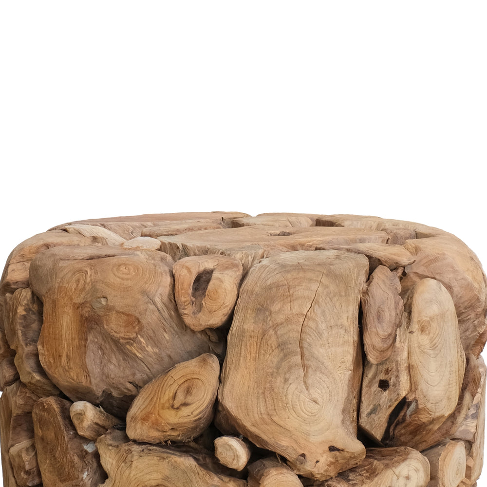 Zoren Reclaimed Teak Side/End Table - Natural Teak - view 7