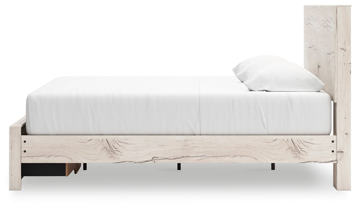 Lawroy - King Panel Bed With Storage Footboard - Light Natural by Ashley Furniture product image