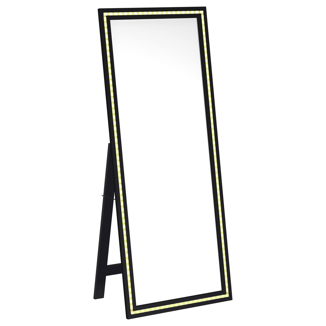 Coaster Furniture 960962 Windrose 28 x 67 Inch Tempered LED Standing Mirror Black