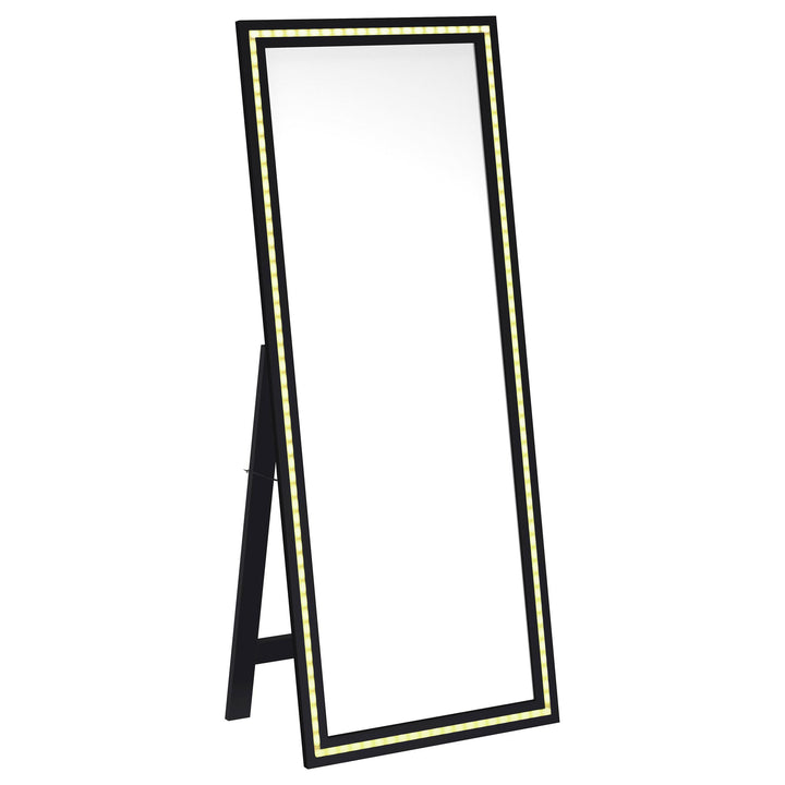 Coaster Furniture 960962 Windrose 28 x 67 Inch Tempered LED Standing Mirror Black