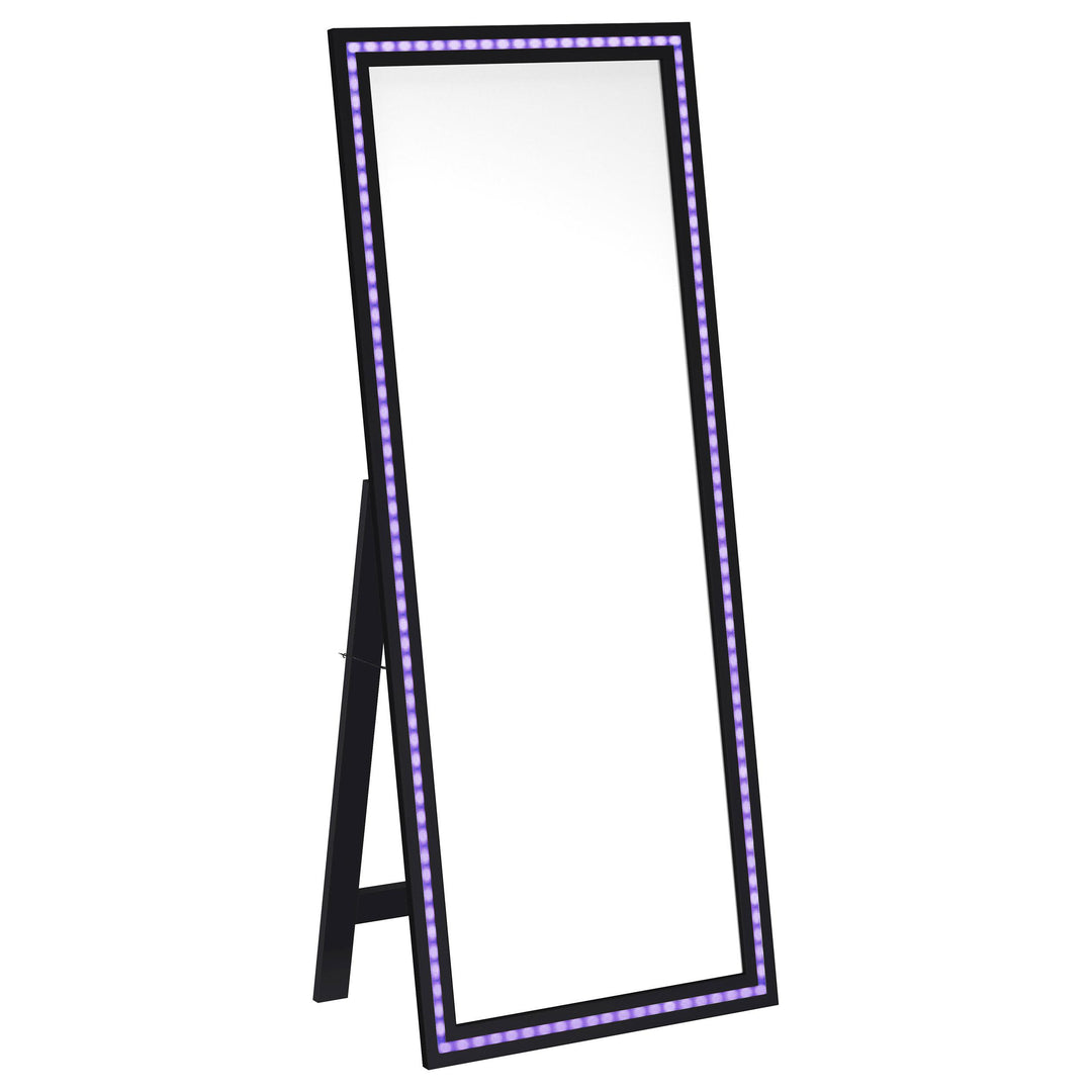 Coaster Furniture 960962 Windrose 28 x 67 Inch Tempered LED Standing Mirror Black