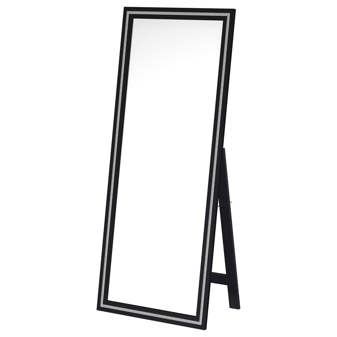 Coaster Furniture 960962 Windrose 28 x 67 Inch Tempered LED Standing Mirror Black
