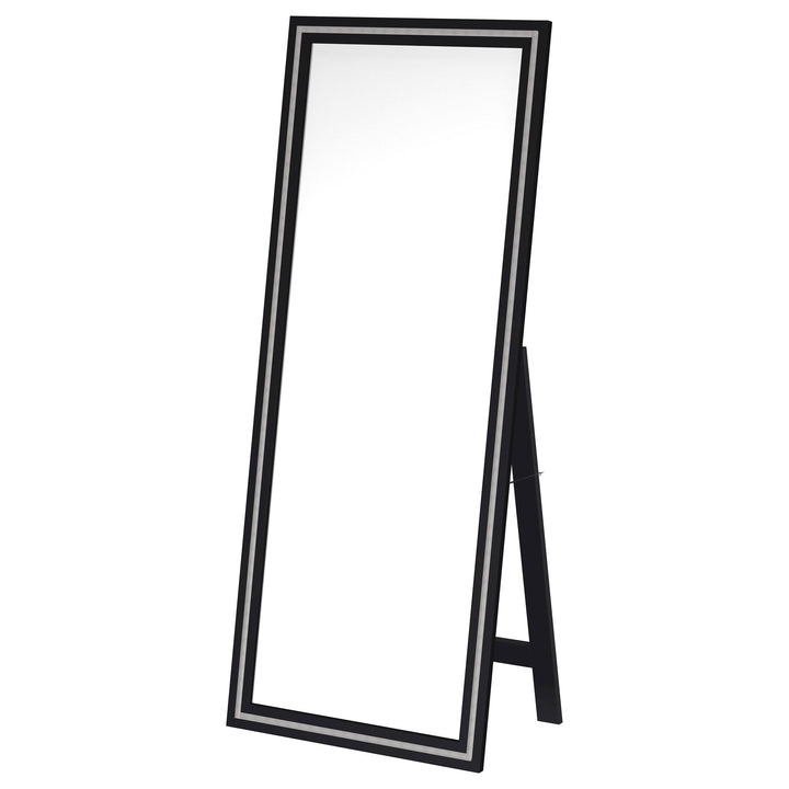Coaster Furniture 960962 Windrose 28 x 67 Inch Tempered LED Standing Mirror Black