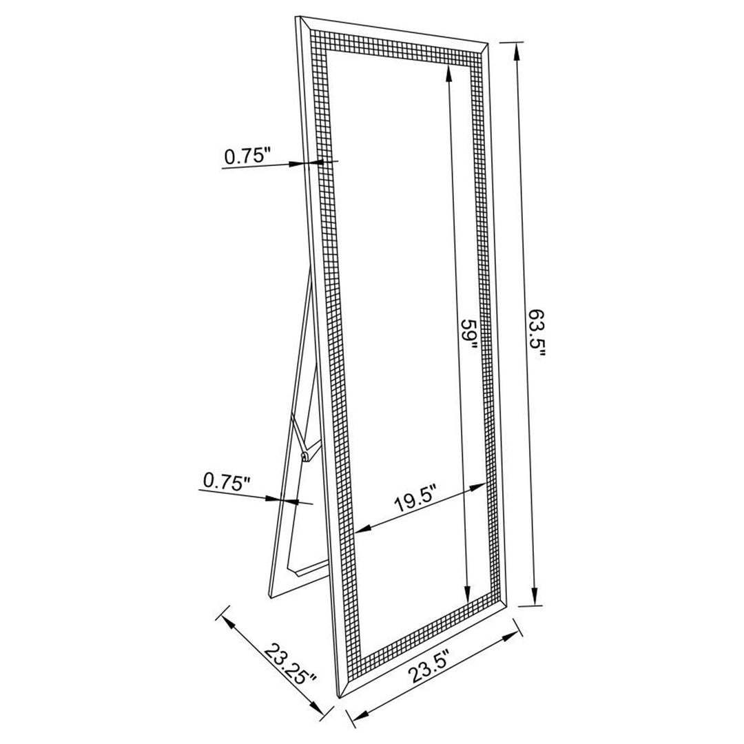 Coaster Furniture 961420 Giddish 24 x 64 Inch Full Length Standing Mirror Silver