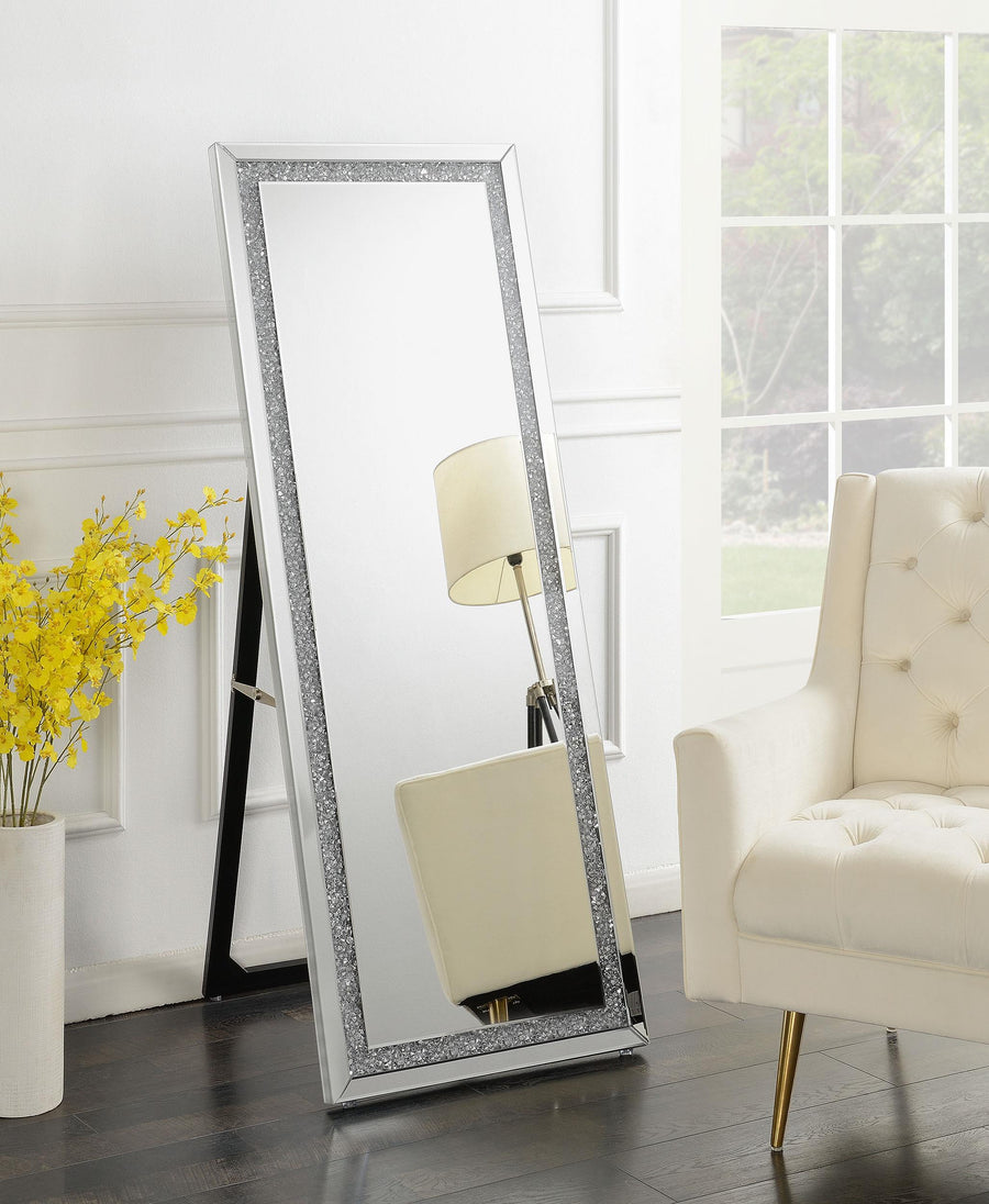 Coaster Furniture 961421 Seraphina 24 x 64 Inch Acrylic Framed Standing Mirror Silver