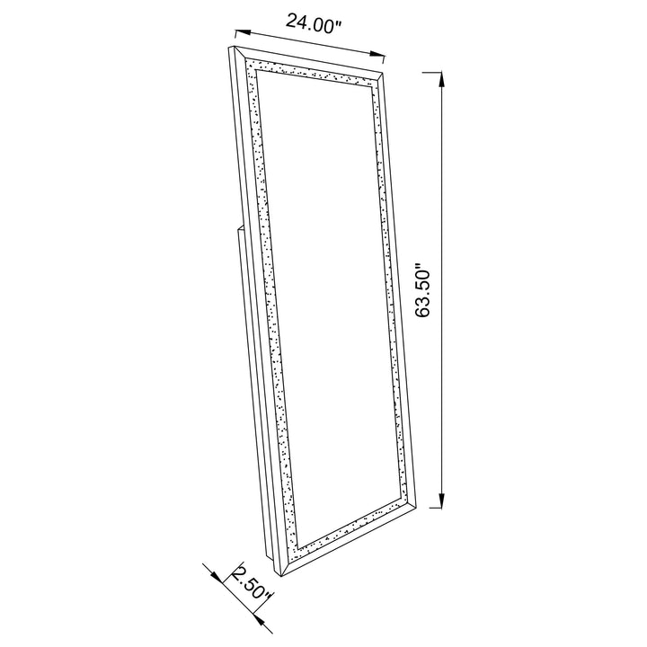 Coaster Furniture 961421 Seraphina 24 x 64 Inch Acrylic Framed Standing Mirror Silver