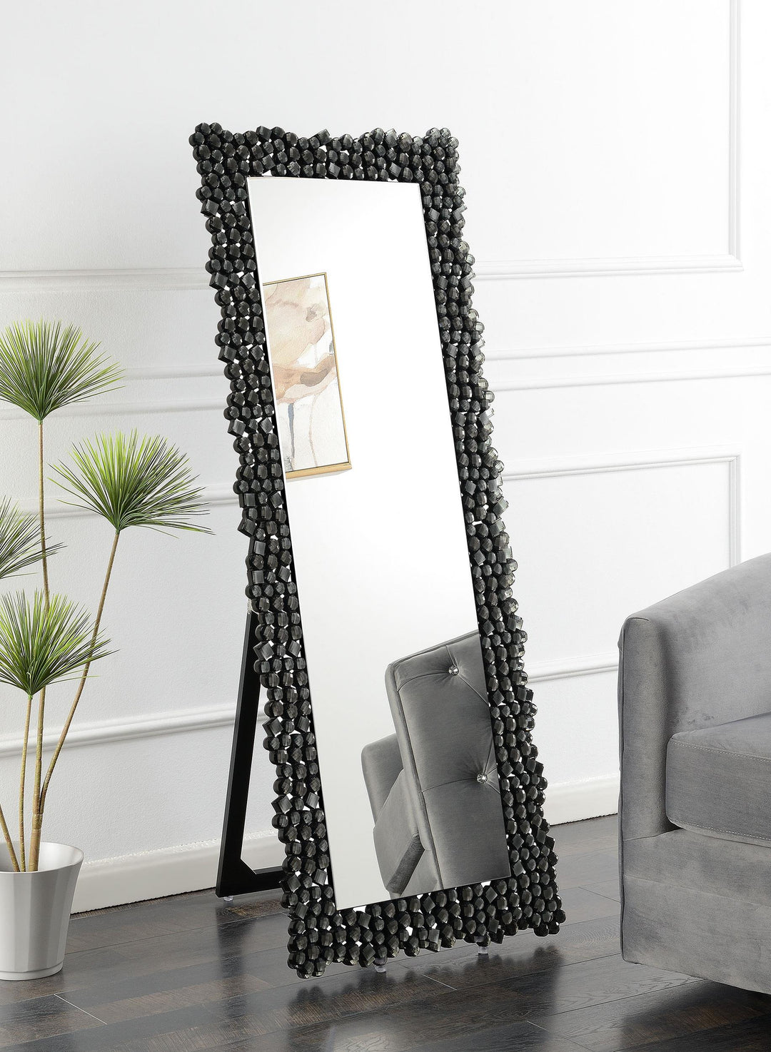 Coaster Furniture 961422 Mckay 24 x 63 Inch Acrylic Frame Standing Mirror Smokey Grey
