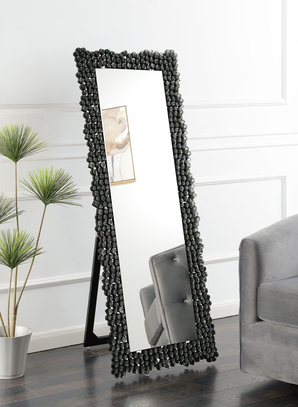 Mckay - Acrylic Frame Standing Mirror - Smokey Gray
