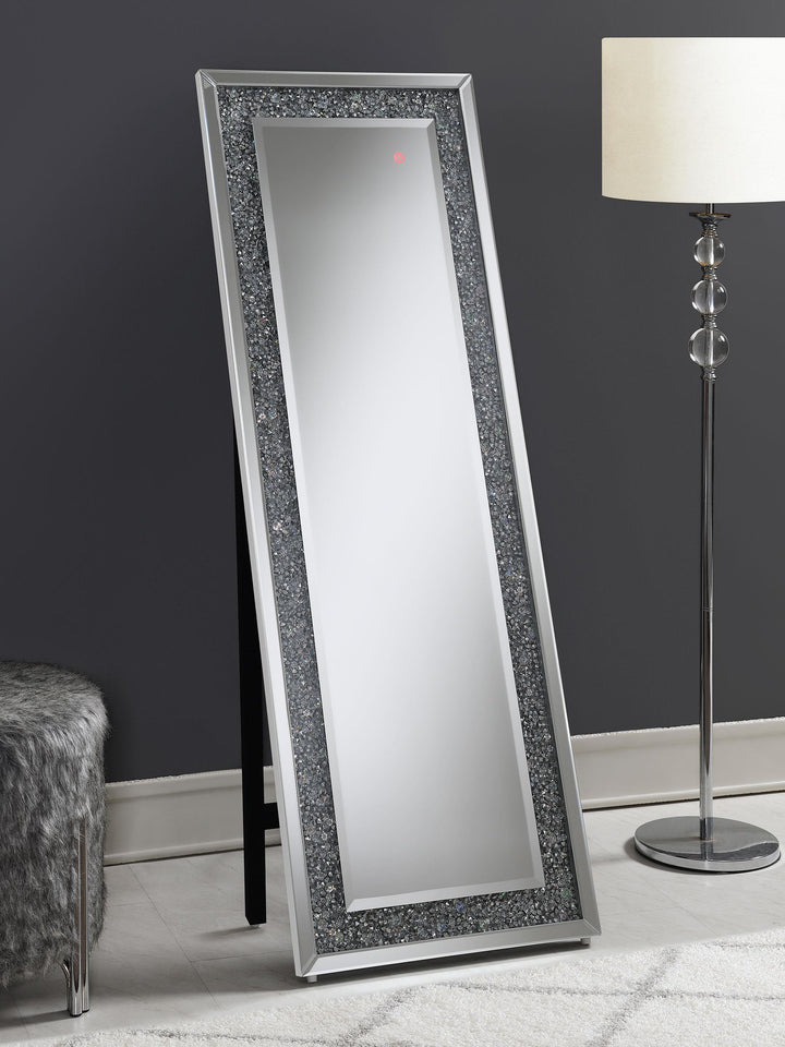Coaster Furniture 961427 Carisi 22 x 61 Inch Crystal Acrylic Standing Mirror Silver