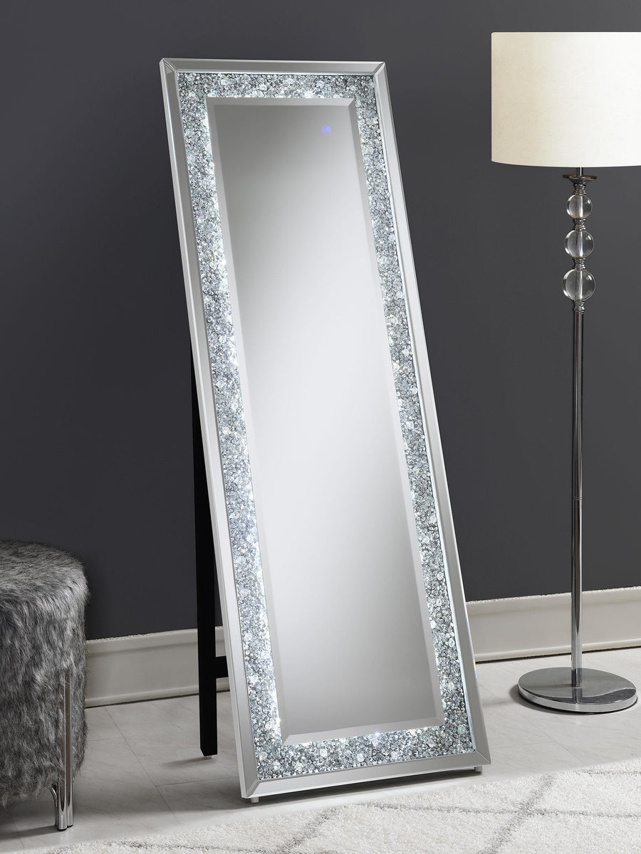 Coaster Furniture 961427 Carisi 22 x 61 Inch Crystal Acrylic Standing Mirror Silver