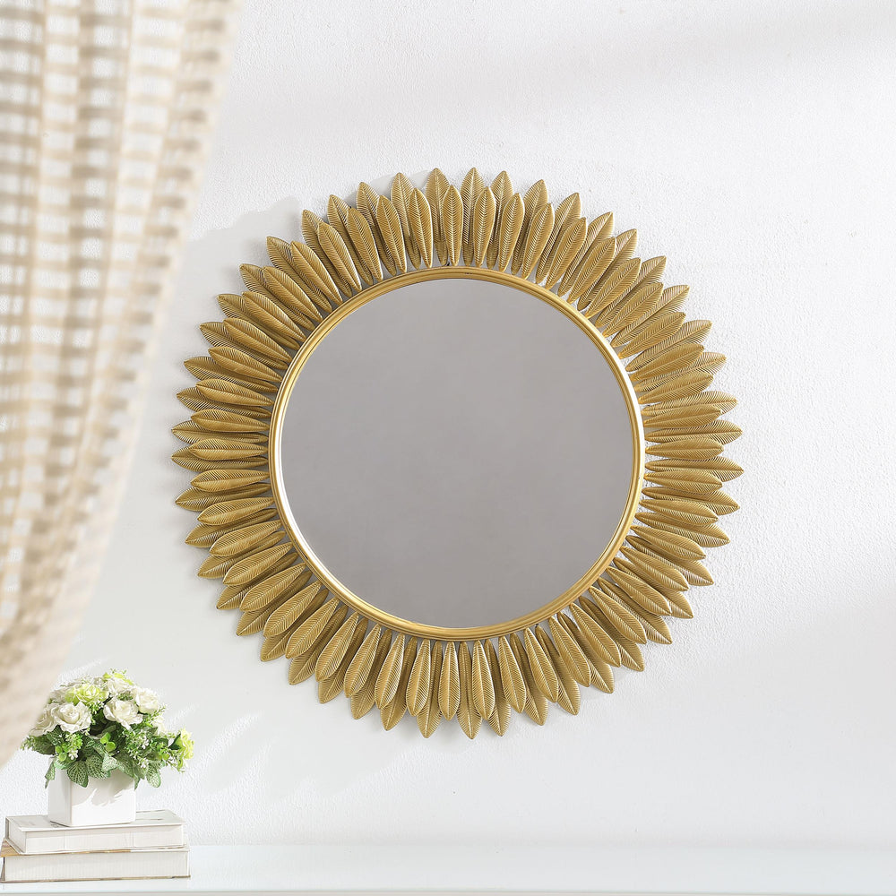 Coaster Furniture 961449 Tuscany 35 x 35 Inch Sunburst Wall Mirror Gold