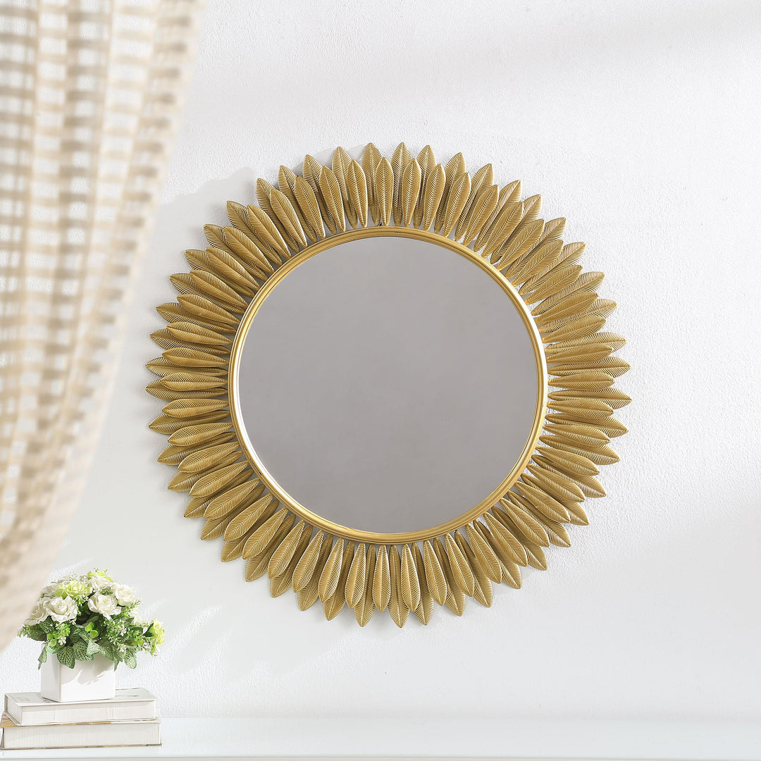 Coaster Furniture 961449 Tuscany 35 x 35 Inch Sunburst Wall Mirror Gold